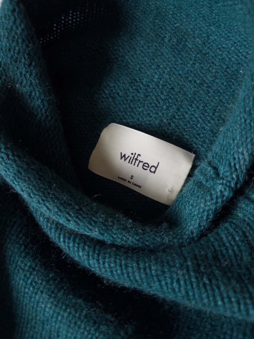 Wilfred Teal Women's Cowl Neck Sweater